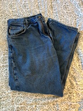 Carhartt Relaxed Fit Dark Blue Flannel Lined Men's Jeans
